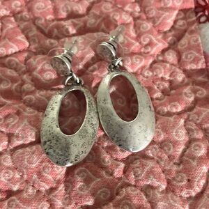 Chic Silver Oval Earrings